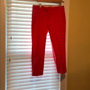 Cotton Coral Cropped Spring/ Summer Pants